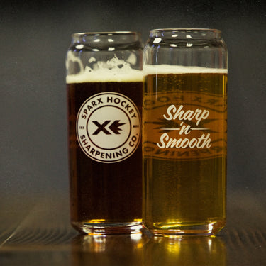 Two Sparx glasses filled with liquid